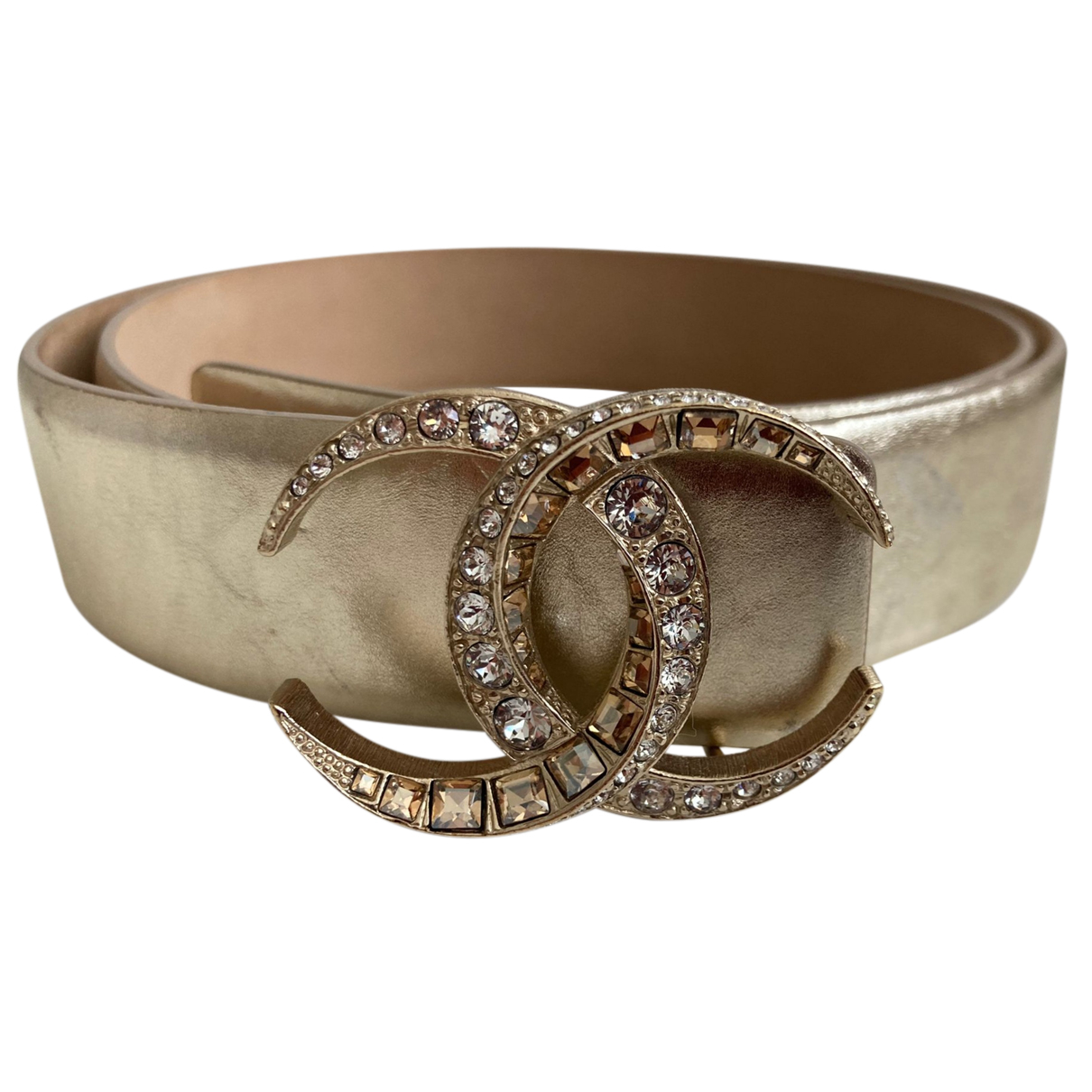 Leather belt Chanel Gold size 75 cm in 